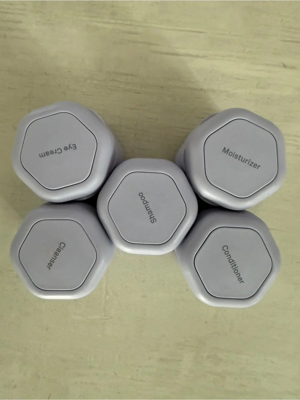 Cadence travel containers: of 5 Refillable Travel Jars - Light Lavender
